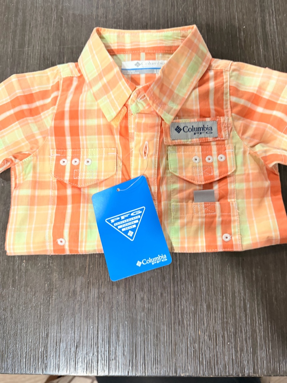 Columbia Kids Orange Plaid Button-Front Shirt